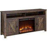 Rustic Electric Fireplace Console for 60" TVs