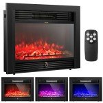 Electric Fireplace Insert with Remote Control and Timer
