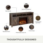 Rustic Electric Fireplace Console for 60" TVs