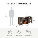 Rustic Electric Fireplace Console for 60" TVs