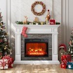 44" Electric Fireplace with Remote and Stone Surround