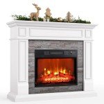 44" Electric Fireplace with Remote and Stone Surround