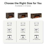Rustic Electric Fireplace Console for 60" TVs
