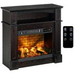 Electric Fireplace Mantel TV Stand - Dark Coffee