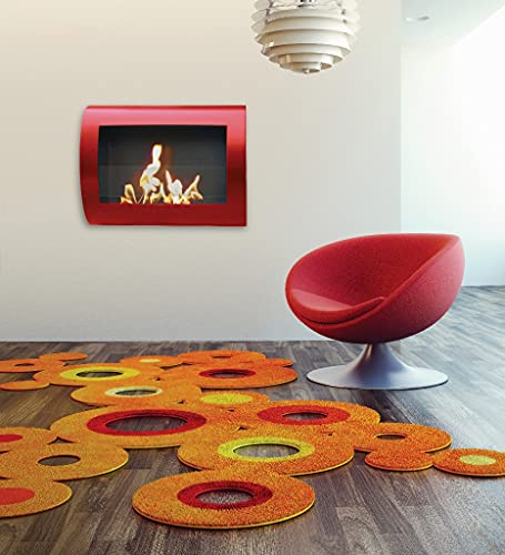 Chelsea Red Wall-Mount Bio-Ethanol Fireplace