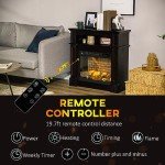 Electric Fireplace Mantel TV Stand - Dark Coffee