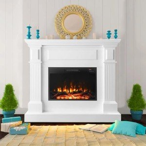 43-Inch Freestanding Electric Fireplace with Remote Control