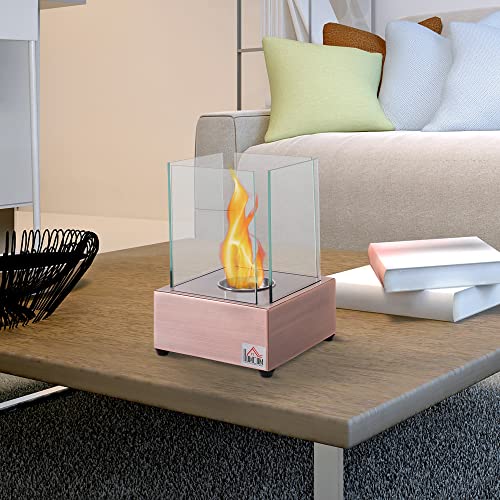 HOMCOM 7.75" Bronze Ethanol Tabletop Fireplace