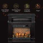 Electric Fireplace Mantel TV Stand - Dark Coffee