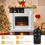 43-Inch Freestanding Electric Fireplace with Remote Control