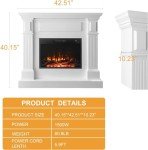 43-Inch Freestanding Electric Fireplace with Remote Control