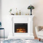 43-Inch Freestanding Electric Fireplace with Remote Control