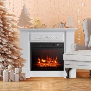 32" Electric Fireplace with Mantel and Remote