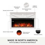Modern Farmhouse Mantel Electric Fireplace, 49" Ivory Oak