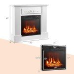 32" Electric Fireplace with Mantel and Remote