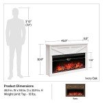 Modern Farmhouse Mantel Electric Fireplace, 49" Ivory Oak