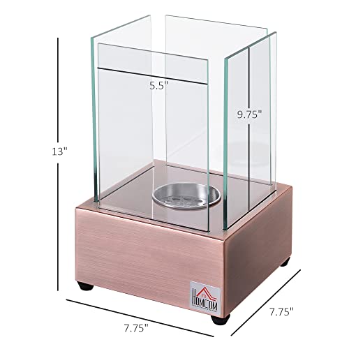 HOMCOM 7.75" Bronze Ethanol Tabletop Fireplace