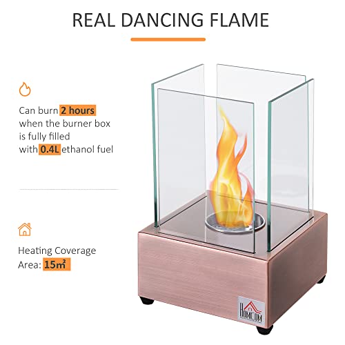 HOMCOM 7.75" Bronze Ethanol Tabletop Fireplace