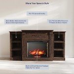 Belleze 70" Electric Fireplace & TV Stand - Brown