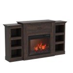 Belleze 70" Electric Fireplace & TV Stand - Brown