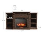 Belleze 70" Electric Fireplace & TV Stand - Brown