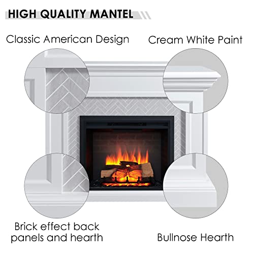 Hailey Electric Fireplace with 57" Mantel Surround