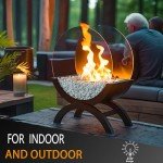 JHY Design 19" Portable Round Ethanol Fireplace