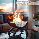 JHY Design 19" Portable Round Ethanol Fireplace