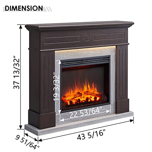 LegendFlame® Jaden Electric Fireplace with Espresso Mantel