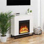 Ameriwood 32" Electric Fireplace with Mantel - White