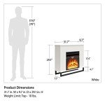 Ameriwood 32" Electric Fireplace with Mantel - White