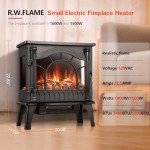 R.W.FLAME 20" Electric Fireplace Heater with 3D Flames