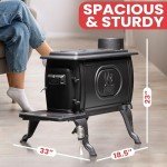 US Stove 900 Sq. Ft. Cast Iron Wood Stove