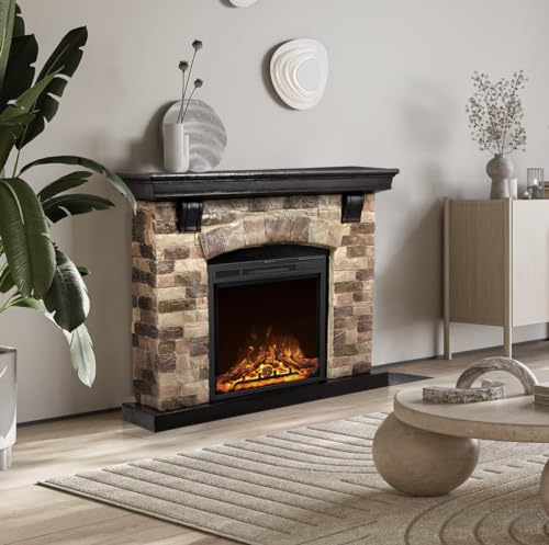 48" Electric Fireplace Mantel with Remote Control