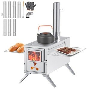 Portable Stainless Steel Wood Burning Tent Stove