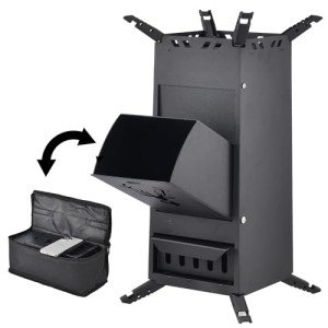 Portable Folding Rocket Stove for Outdoor Cooking