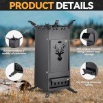 Portable Folding Rocket Stove for Outdoor Cooking