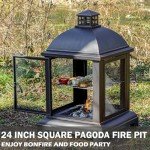 Verdeluxe 39.5" Pagoda Outdoor Wood Fire Pit