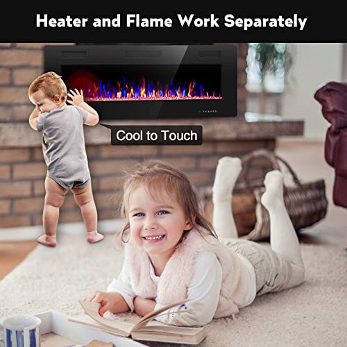 R.W.FLAME 50-Inch Recessed Electric Fireplace with Remote