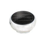 Light Gray Concrete Round Charcoal & Wood Fire Pit