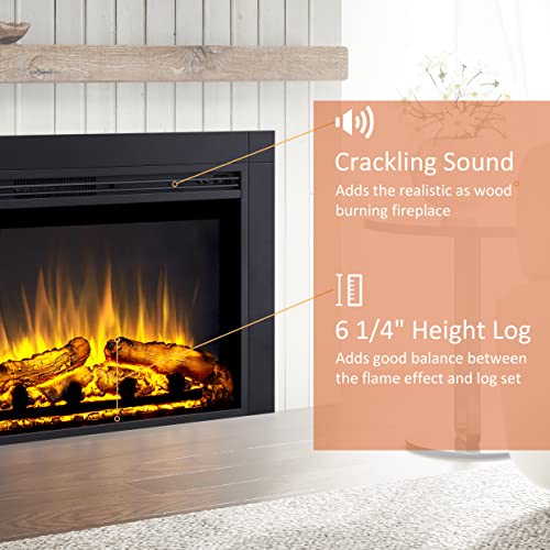Jaden 32'' Electric Fireplace Insert with Remote