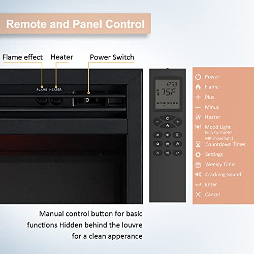 Jaden 32'' Electric Fireplace Insert with Remote