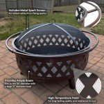 Sunnydaze 36-Inch Bronze Crossweave Fire Pit Set