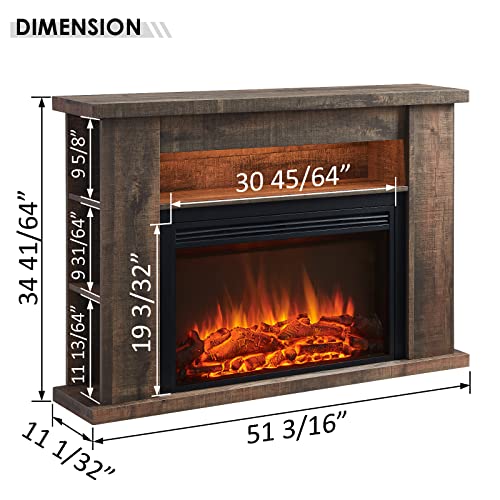 Barron Electric Fireplace with Shelf and Jaden Insert