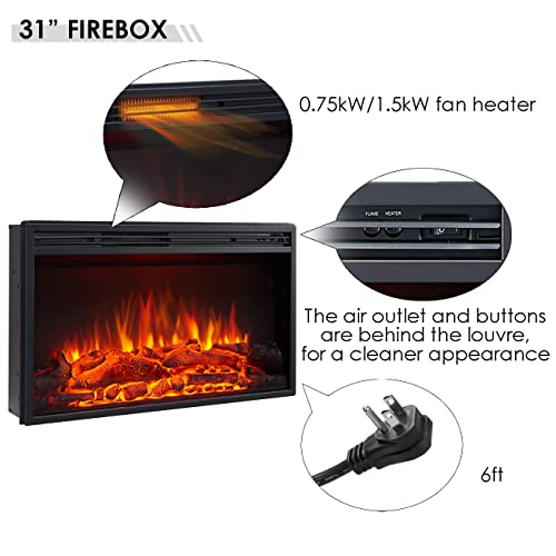 Barron Electric Fireplace with Shelf and Jaden Insert