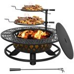 Hykolity 81.3 cm Outdoor Fire Pit with Grill