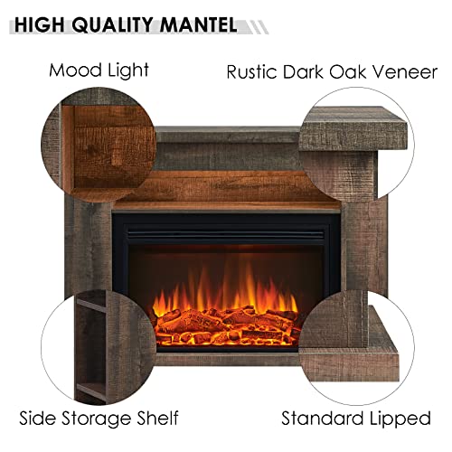 Barron Electric Fireplace with Shelf and Jaden Insert