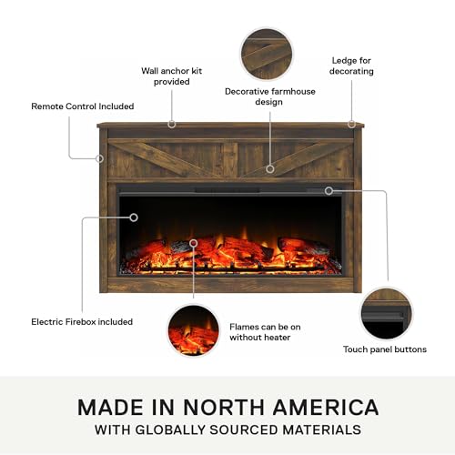 Ameriwood Farmington 49" Electric Fireplace Mantel