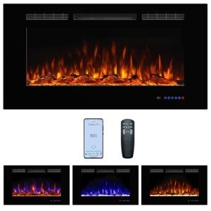 Dreamflame 42" Electric Wall-Mounted Fireplace Insert