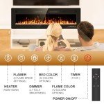 60” Electric Fireplace with Remote Control & Touch Screen